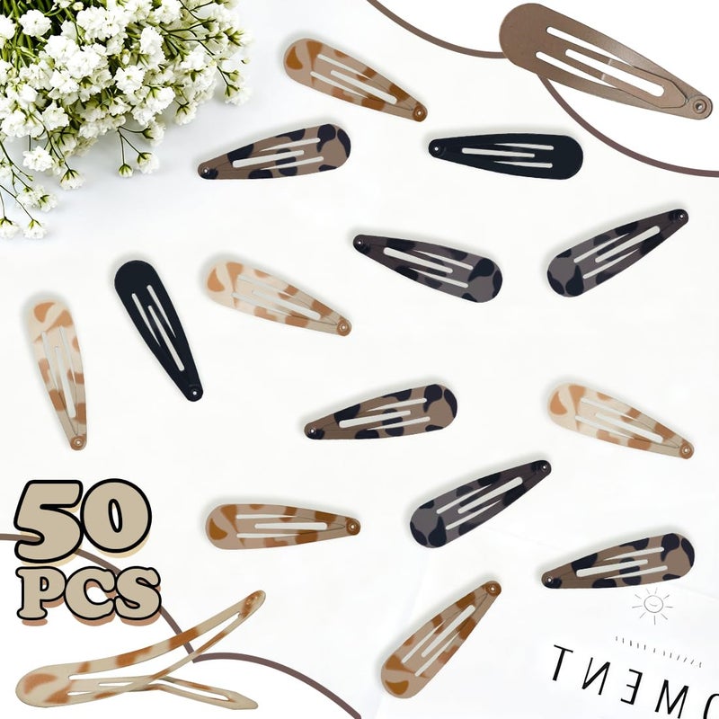 ايلان مجموعة إيلان من 50 قطعة من مشابك الشعر على شكل قطرة ماء للنساء والفتيات، مشابك شعر لطيفة للنساء، إكسسوارات للشعر الناعم والخفيف (5 ألوان) - Image 3